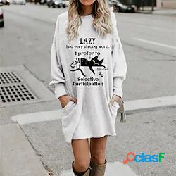 felpa con cappuccio da donna vestito a trapezio corto mini