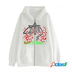 felpa con cappuccio da uomo full zip giacca grafica