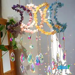 luna colorata dream catcher cristallo suncatcher carillon di