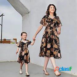 mommy and me dresses abiti midi quotidiani a maniche corte