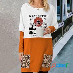 t shirt da donna vestito di halloween tee vestito a trapezio