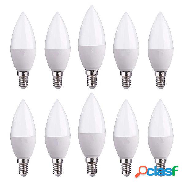 10 LAMPADINE LED E14 C37 CANDELA 4,5W LUCE CALDA FREDDA