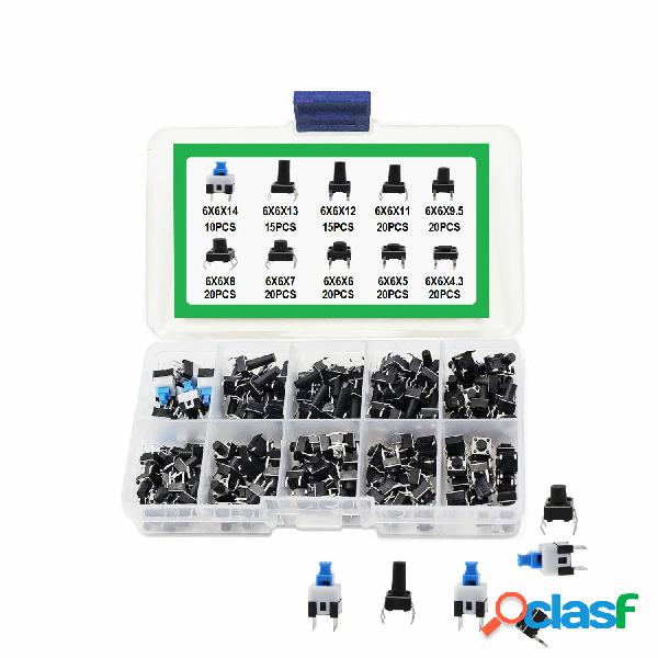 180pcs interruttore a chiave 10 tipi 6x6mm interruttore a