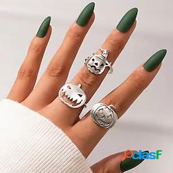 3 pezzi Anello regolabile For Per donna Halloween Lega