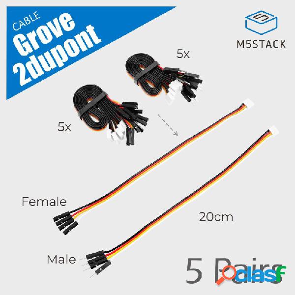 5 paia M5Stack cavo Grove2 Dupont HY2.0-4P a 2,54 cavo di