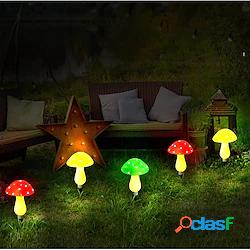 6pcs luci di percorso solari fungo decorazione del giardino