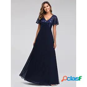 A-Line Prom Dresses Empire Dress Floor Length Party Wear V