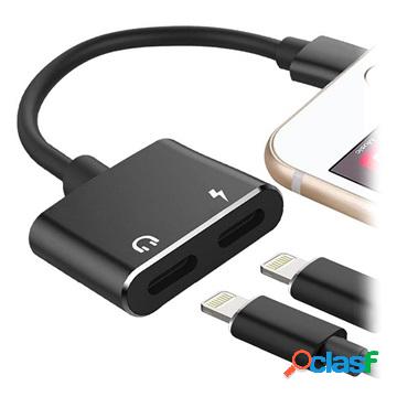 Adattatore di ricarica e audio Lightning 2 in 1 - Nero