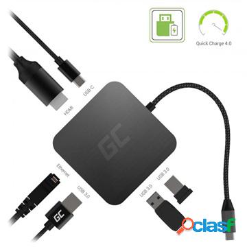 Adattatore hub USB-C Green Cell 6 in 1 - QC 4.0, PD, Samsung