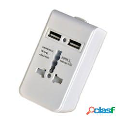 Adattatore universale da viaggio - 2 prese USB incluse - MKC