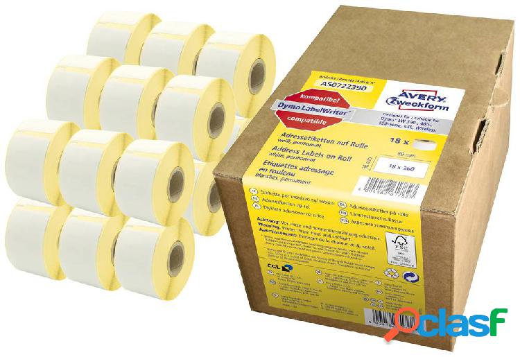 Avery-Zweckform AS0722390 Etichette 89 x 36 mm Carta Bianco