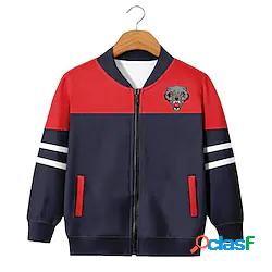 Bambino Da ragazzo Cappotto Manica lunga Nero Rosso A