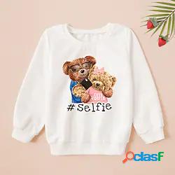 Bambino Unisex Felpa Manica lunga Orso Alfabetico Girocollo