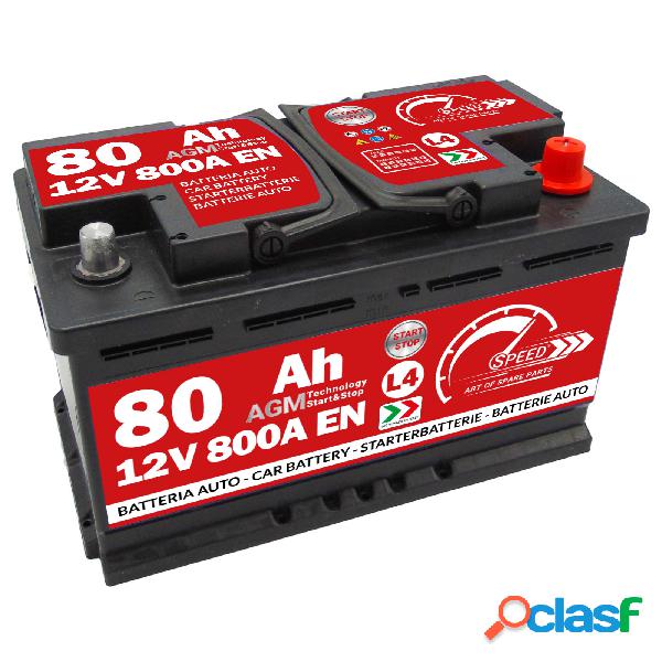 Batteria AGM Speed 80Ah 800A Start&stop