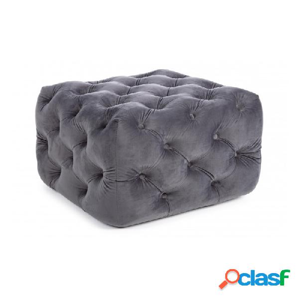 CONTEMPORARY STYLE - Pouf evan velluto grigio scuro s,