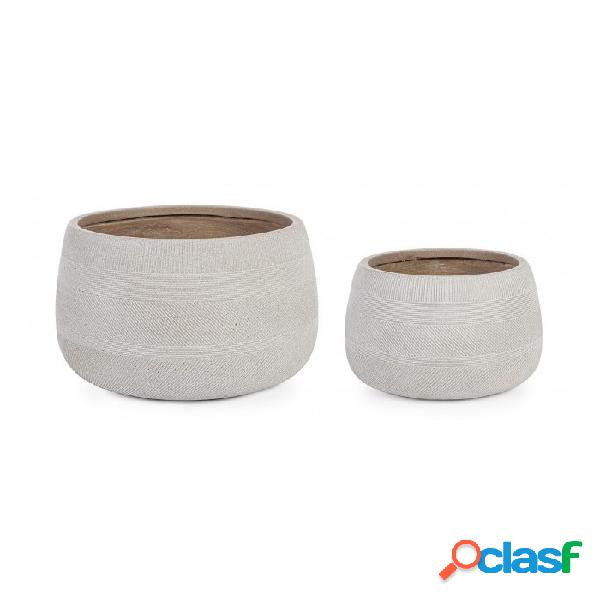 CONTEMPORARY STYLE - SET2 VASO RIGO BOMB BEIGE BASSO