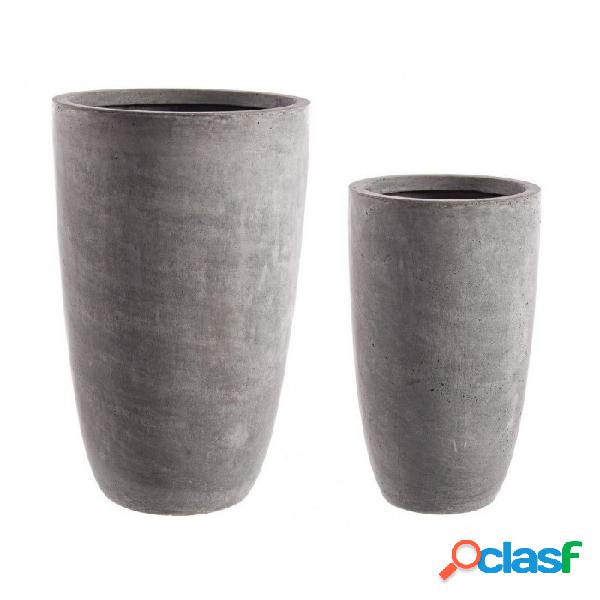 CONTEMPORARY STYLE - Set2 vaso cement to alto grigio