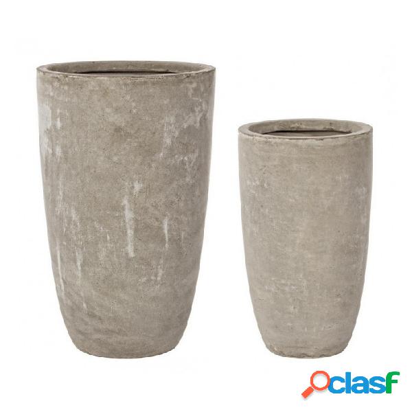 CONTEMPORARY STYLE - Set2 vaso cement to alto sabbia