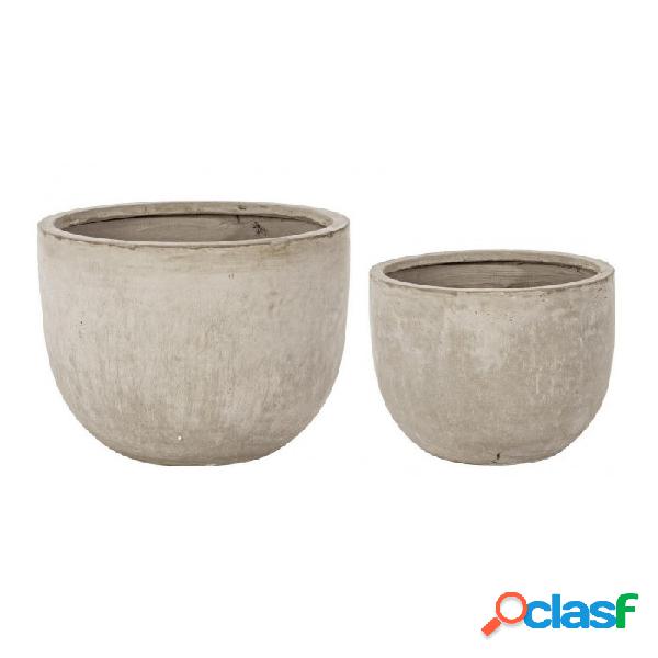 CONTEMPORARY STYLE - Set2 vaso cement to basso sabbia