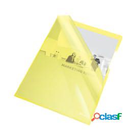 Cartelline a L - PVC - liscio - 21x29,7 cm - giallo