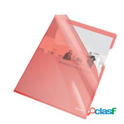 Cartelline a L - PVC - liscio - 21x29,7 cm - rosso cristallo