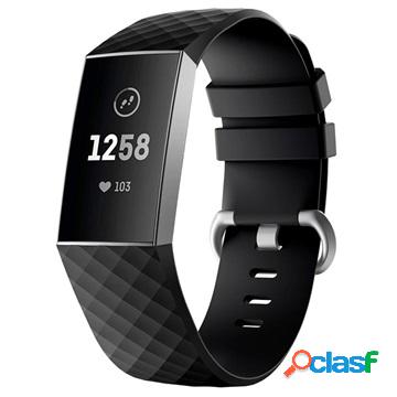 Cinturino in silicone Fitbit Charge 3 con connettori - Nero