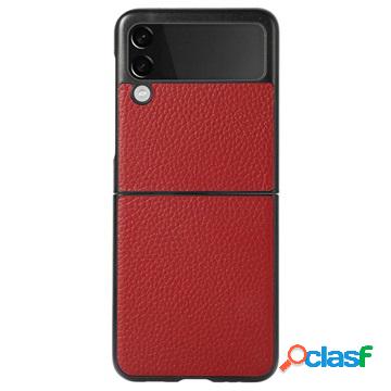 Cover Samsung Galaxy Z Flip3 5G Slim - Vera Pelle - Rossa
