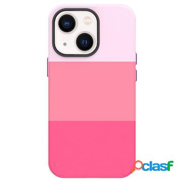 Custodia Rivestita Three Shades Serie per iPhone 14 - Rosa