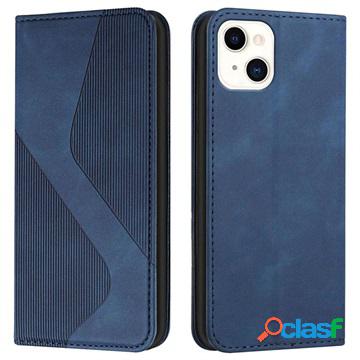 Custodia a portafoglio per iPhone 13 in stile business - blu