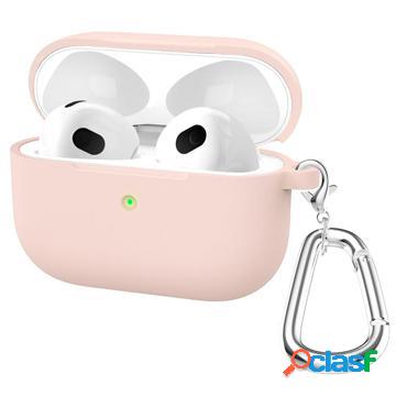 Custodia in silicone AirPods 3 con portachiavi A060 - rosa