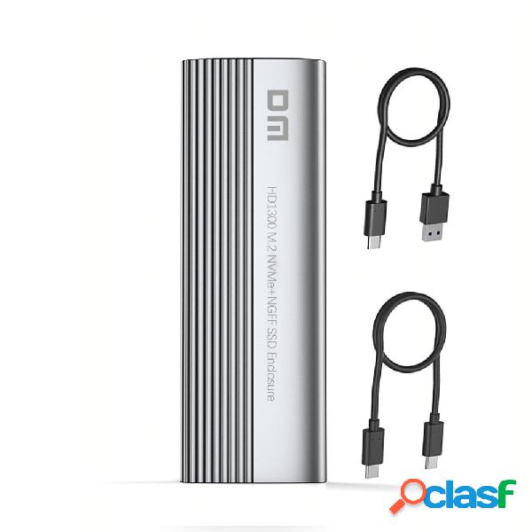 Custodia per SSD DM Dual Protocol M.2 NVME NGFF 10 Gbps USB
