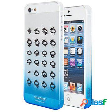 Custodia rigida per iPhone 4 / 4S Code Weather - blu /