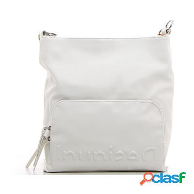 DESIGUAL Half logo butan a spalla- bianco arancio