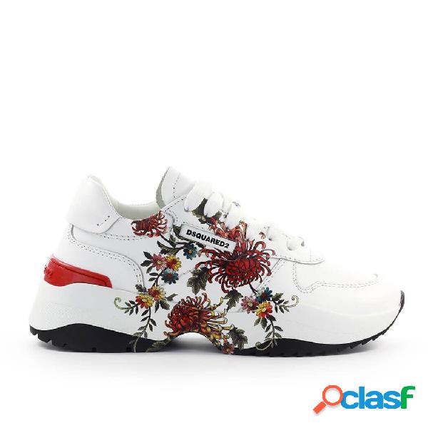DSQUARED2 SNEAKERS DONNA SNW007501502818M1463 PELLE BIANCO