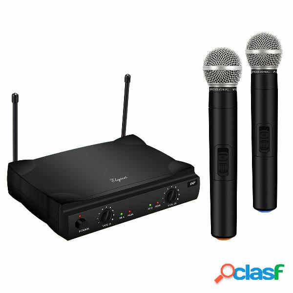 ELEGIANT VHF Wireless Microfono Sistema con 2 Microfono