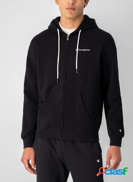 FELPA FULL ZIP CLASSIC CON CAPPUCCIO MICRO LOGO