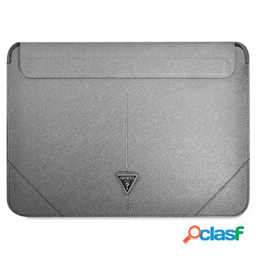 Guess Custodia per laptop con logo a triangolo in Saffiano -