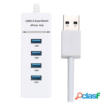 Hub USB 3.0 SuperSpeed universale a 4 porte - Bianco