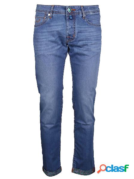 JACOB COHEN JEANS UOMO J622SLIMCOMF02401W2B454 COTONE BLU