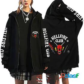 Kids Girls Long Sleeve Coat Stranger Things White Black Blue