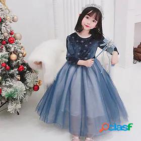 Kids Little Girls Dress Snowflake School Vacation A Line