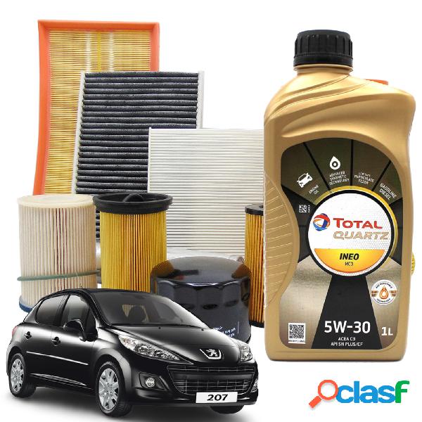 Kit tagliando filtri e olio total mc3 5w30 Peugeot 207 1.6