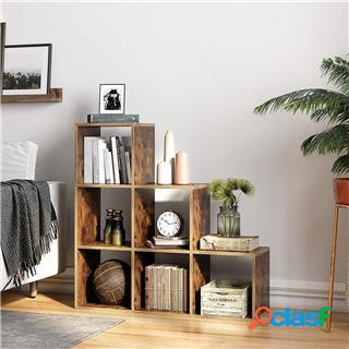 Libreria CHANTAL, 6 Scomparti Cubici, 97,5x29x97,5 cm, In