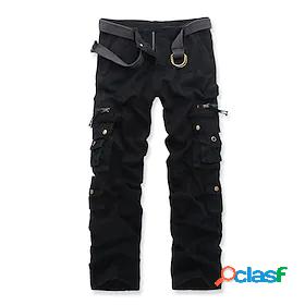 Mens Basic Cargo Straight Tactical Cargo Trousers Full