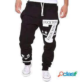 Mens Basic Print Active Sweatpants Full Length Pants