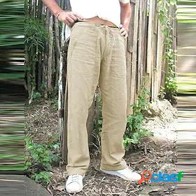 Mens Casual Back Pocket Side Pockets Elastic Drawstring