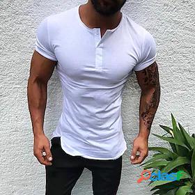 Mens Henley Shirt T shirt Tee Solid Color Henley Casual