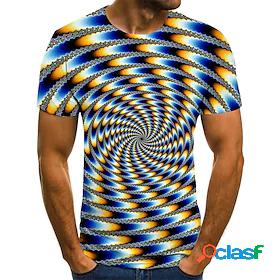 Mens T shirt Tee Shirt Geometric 3D Print Round Neck Casual