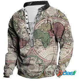Mens Unisex Map Graphic Prints Sweatshirt Pullover Print 3D