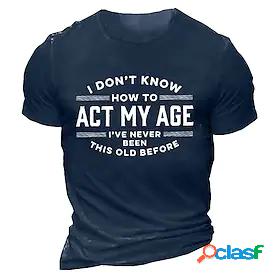 Men's Unisex T shirt Tee Graphic Prints Letter 3D Print Crew